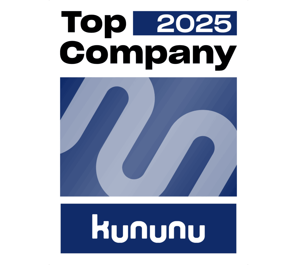 kununu Siegel: Top Company 2025 – Auszeichnung für besonders gut bewertete Arbeitgeber.